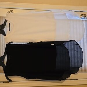 2-Calvin Klein sleeveless shirts NWT, Black & White, size M